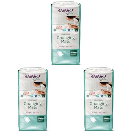 Bambo Nature Changing Mat: Bio-Based, Extra Soft, Ultra Absorbent, and Breathable - 20 Count (Pack of 3)
