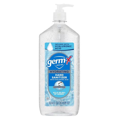 Germ-X Hand Sanitizer, Hydrating with Hyaluronic Acid, 1L Bulk Pack, Instant & No Rinse Formula, Sanitizing Liquid Gel for All Skin Types, Formulated without Parabens, Phthalates & Dyes