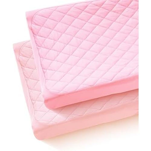 Quilted Changing Table Cover (2-Pack) Fitted Diaper Changing Pad Cover, Soft Breathable Ideal for Boys Girls (2-Pack)