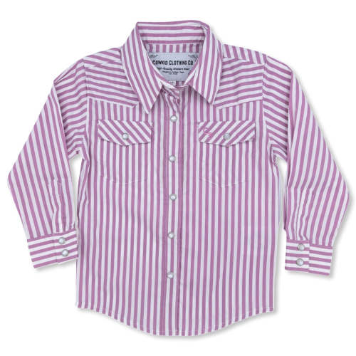 Pink & White Stripe Long Sleeve Pearl Snap – Cowkid Clothing Company