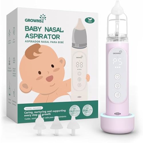 GROWNSY Nasal Aspirator for Baby,5 Suction Level & Cleaning Function,Purple