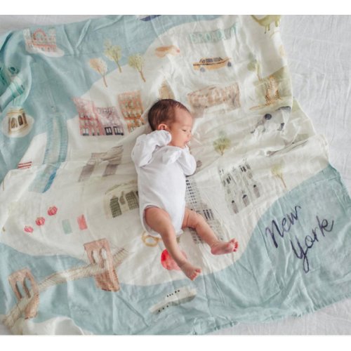 Baby Swaddle in Tanboocel® Bamboo Viscose - New York City