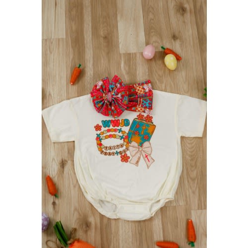 WWJD Romper/T-Shirt with matching bow