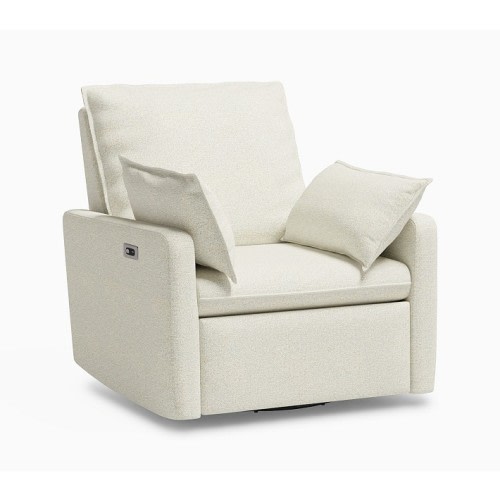 Paxton Pillow Power Recliner Performance Recycled Boucle Oatmeal