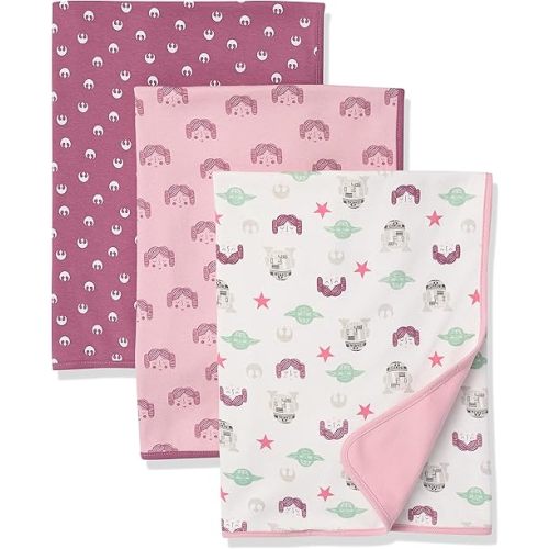 Amazon Essentials Disney | Marvel | Star Wars Unisex Babies' Swaddle Blankets, Pack of 3