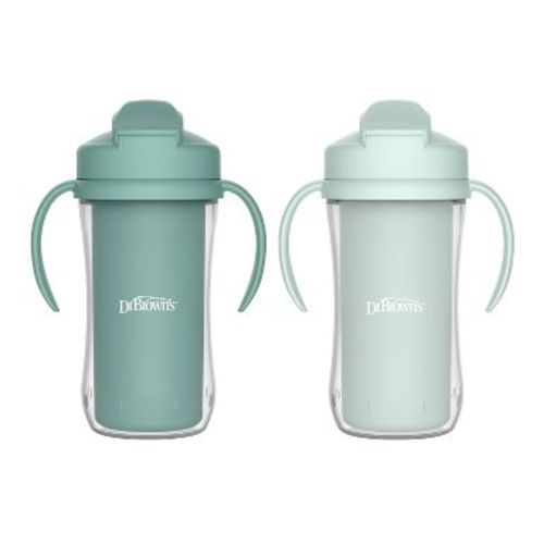 Dr. Brown's 10oz Insulated Straw Cups - Sage - 2pk