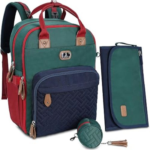 Dikaslon Diaper Bag Backpack with Portable Changing Pad,Baby Essentials