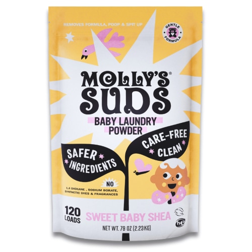 Molly's Suds Baby Laundry Detergent Powder, Enzyme Safe, Gentle for Newborns, Removes Formula Poop Spit-Up Stains