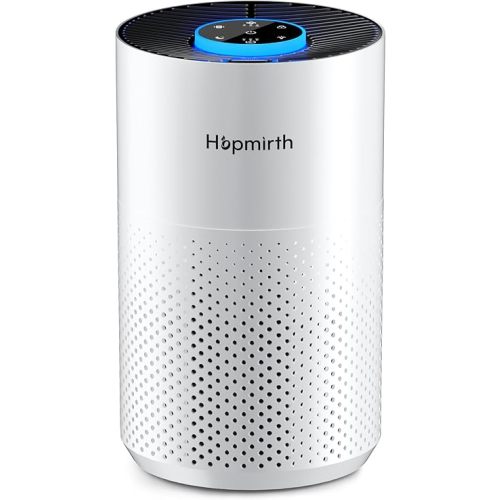 Upgraded Air Purifiers for Bedroom & Home with H14 True HEPA Filter, Covers Up to 1280ft², 360° Air Intake, Quiet Pet Air Purifier, Fragrance & Timer, Removes Smoke,Pet Dander & Pollen,White