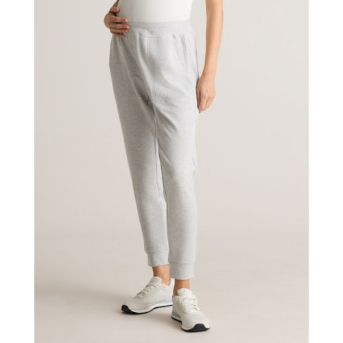 SuperSoft Fleece Maternity Joggers in Heather Grey