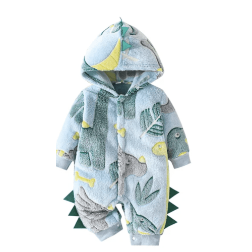 DINOSAUR Plush Hoody Jumpsuit - Hazel & Bo