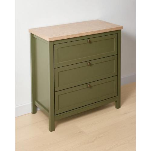 Oliver 3 Drawer Chest - Green - Green - Miscellaneous