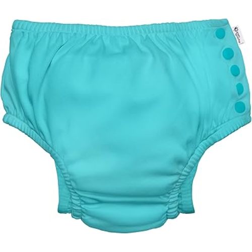 green sprouts Baby Ultimate Reusable Snap Swim Diaper, Aqua, 6-12 Months