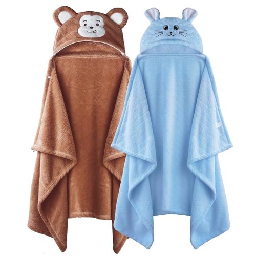 Toddler Bath Towel Hooded Kids Towels Bath Toddler Towels for Boy Girl 0-5 Years, 2-Pack Soft & Absorbent Kids Hooded Bath Towels for Toddlers 1-3, Baby Bath Towels with Hood Large 50'' x 32'' Thick