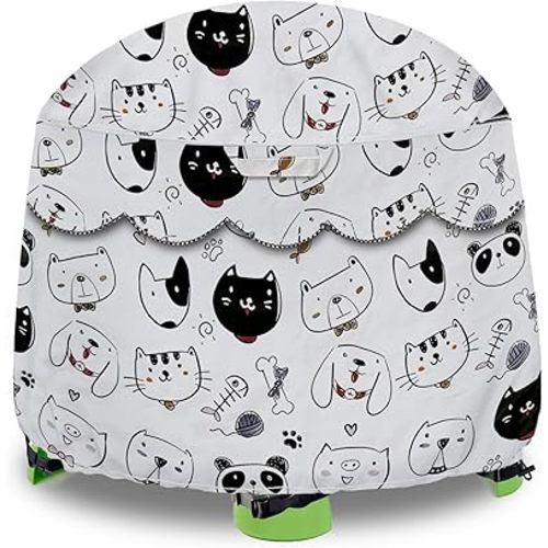 Kids Water Table Cover for Little Tikes Fish 'n Splash & Step2 Rain Showers – Waterproof Outdoor Toy Table Protector, Dustproof UV Resistant, Fits 34"D x 20"H (Pets Pattern, Cover Only)