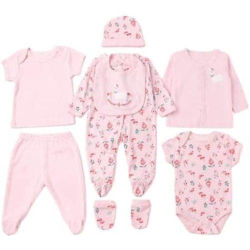 Baby Clothing Sets Unisex 8‑Piece Newborn Layette Essential Gift Bodysuit Outfit