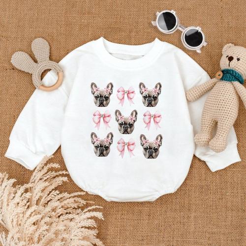 Pink Coquette Bow Baby Clothes, French Bulldog Baby Bodysuit, Cute Dog Mom Baby Shower, Bubble Romper Baby Girl, Funny Shirt for Kids