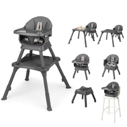 JOYMOR 7-in-1 Convertible Baby High Chair, multi-mode feeding booster & activity table . Foldable portable design
