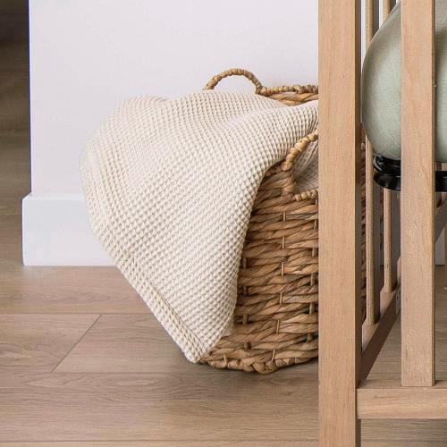 Organic Waffle Baby Blanket - White