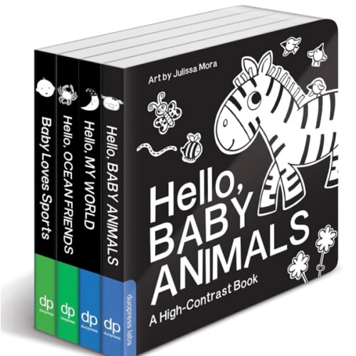 High Contrast Baby Book Set: 4 Board Books for Newborns