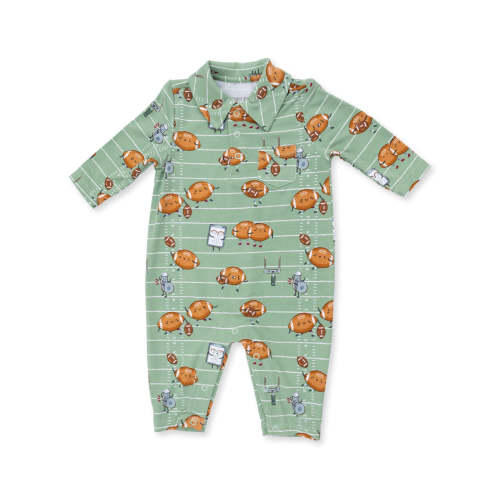 Polo Romper, Footballs Playing Football