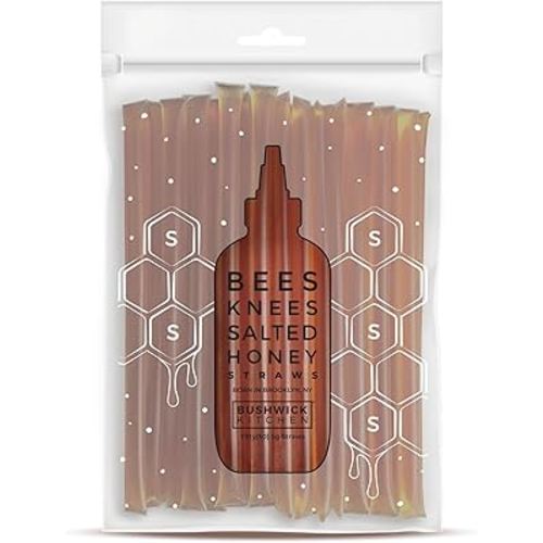 Bees Knees Salted Raw Honey Sticks, 50 Count of Raw Honey Sticks for Tea, Made in the USA, Pure & All Natural, Sweet & Savory, Unfiltered & Gluten Free, 50 Straws