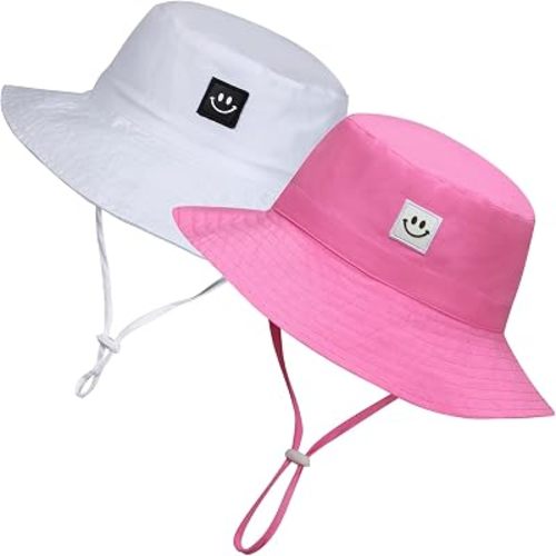 Baby Sun Hat Smile Face UPF 50+ Toddler Bucket Hat for Boys Girls 0-7 Years