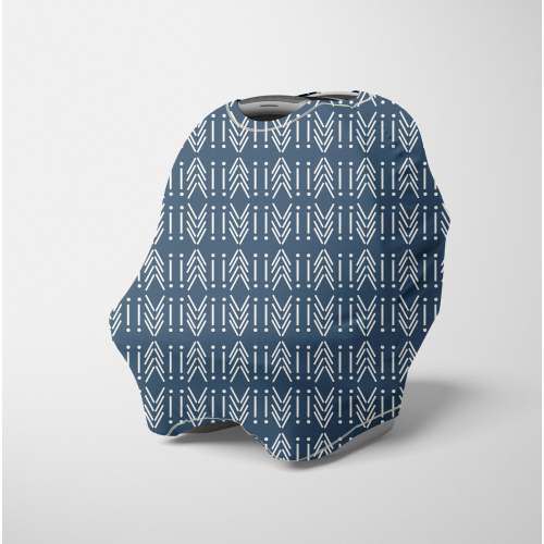 CAR SEAT COVER - BLUE MUDCLOTH