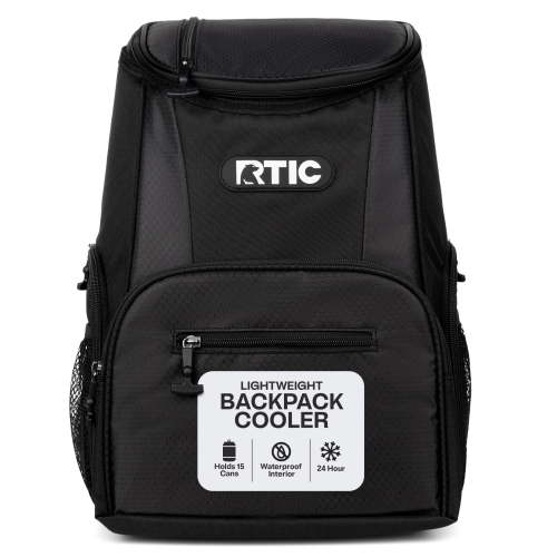 RTIC 15 Can Soft Sided Cooler Backpack with Pockets, Black