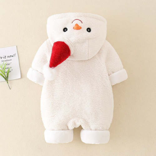 Baby Snowman Flannel Jumpsuit Winter Outfit-138 – Baby Sleep Better