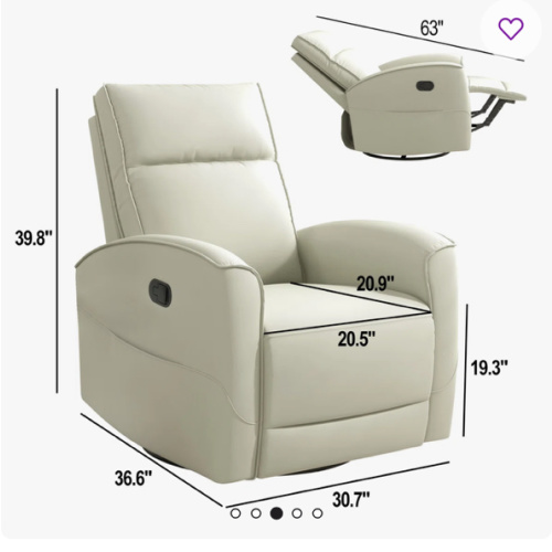 Latitude Run® 30.7'' Wide Modern and Overstuffed Soft Vegan Leather Manual Swivel and Rocker Recliner & Reviews | Wayfair
