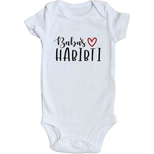 TwentyFourDoves Baba's Habibti Baby Bodysuit, Salaam, Fathers Day, Muslim Baby, Arab