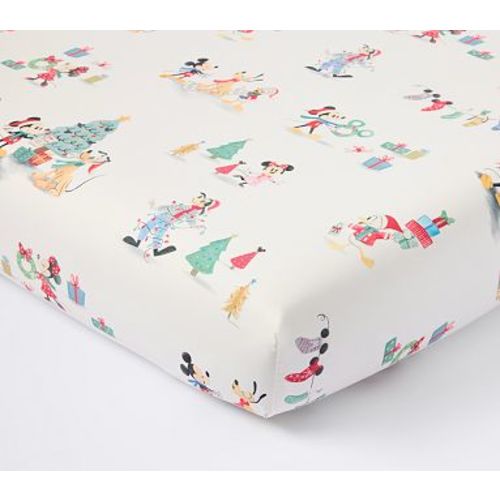 Organic Disney Mickey Mouse Christmas Allover Crib Fitted Sheet , Multi