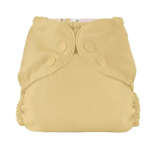 Esembly Cloth Diaper Cover - Reusable Swim Diaper, Waterproof, Breathable - Adjustable Outer Layer Over Absorbent Inner for Blowout Protection - Barley, Size 1 (7-17lbs)