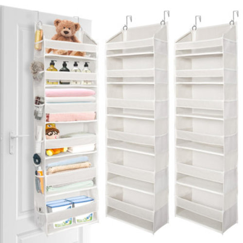 Rebrilliant Over The Door Organizer With 6 Large Pockets 12 Side Pockets, 50Lbs Weight Capacity Door Hanging Organizer For Bedroom, Bathroom, Pantry, Nursery Storage, Beige | Wayfair