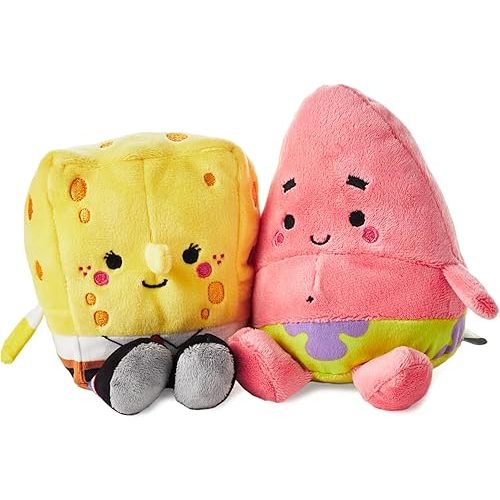 Hallmark Better Together Nickelodeon Magnetic Plush (Spongebob and Patrick) 5.75" Stuffed Toys, Easter Gifts for Kids