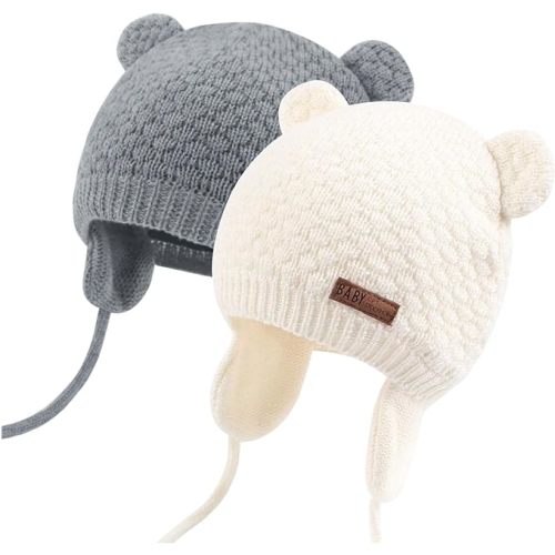 Duoyeree Kids Baby Hat Soft Warm Cable Knit Beanie Toddler Girl Fall Winter Hats