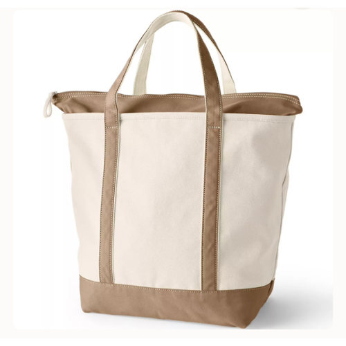 Large 5 Pocket Zip Top Canvas Tote Bag | Lands' End
