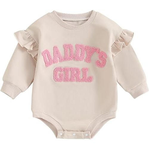 Newborn Baby Girl Fall Winter Clothes Ruffle Long Sleeve Romper Embroidery Onesie Bodysuit Infant Outfit
