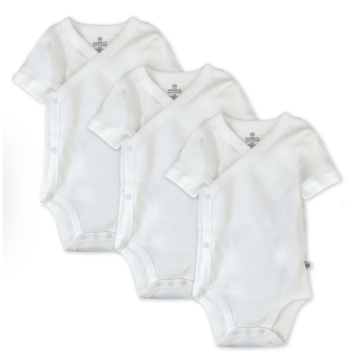 3 Pack Short Sleeve Side Snap Bodysuits | Honest Baby Clothing