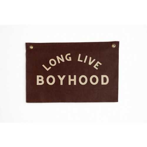 Long Live Boyhood Canvas Banner - Rustic Boys Room Decor & Nursery Flag