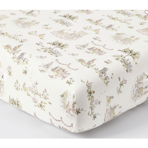 Riley Sheehey Blue English Garden Organic Cotton Crib Fitted Sheet