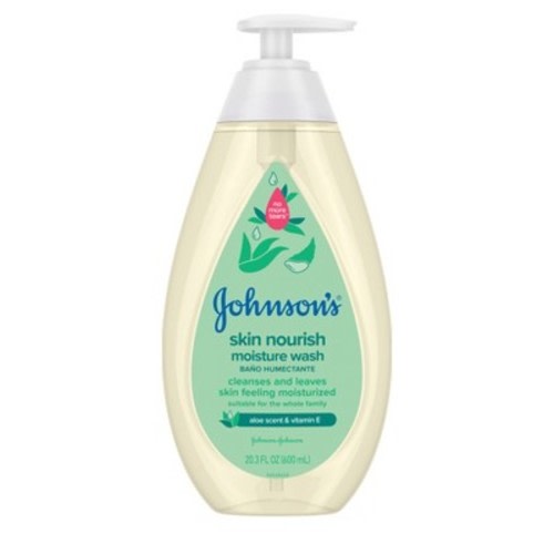 Johnson's Skin Nourishing Moisture Baby Body Wash, Aloe Scent & Vitamin E, Hypoallergenic - 20.3 fl oz