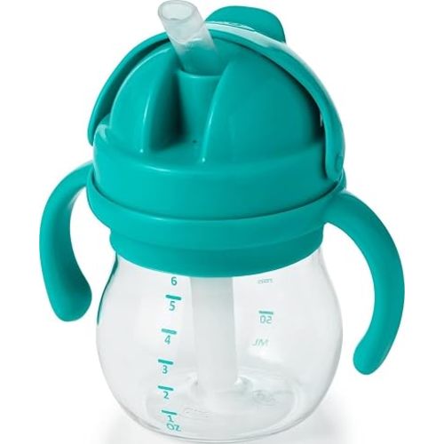 OXO Tot 6 Ounce Transitions Straw Cup with Removable Handles - Teal