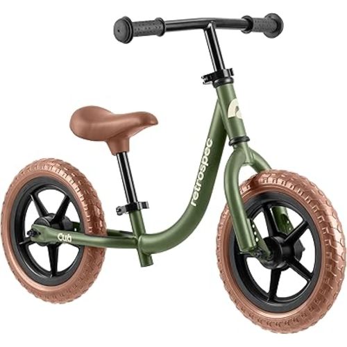 Retrospec Cub Toddler Balance Bike for Ages 18 Months - 3 Years - 12in No-Pedal Beginner Bicycle with Adjustable Seat, Puncture-Proof Tires & Safe Low Frame Design