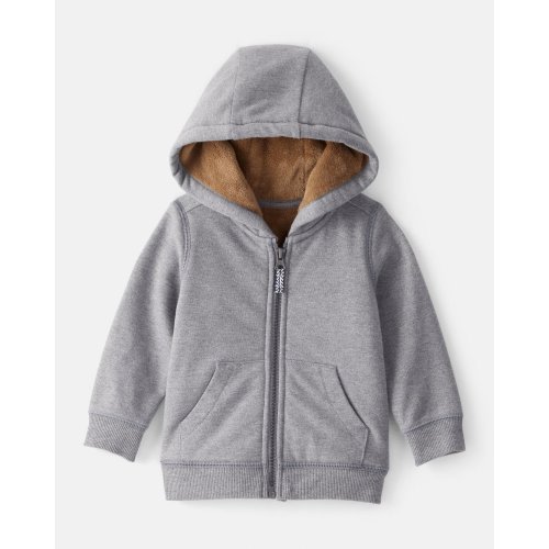 Baby Boy Long-Sleeve Hooded Zip-Up Jacket - Grey - Carter's | Carter's