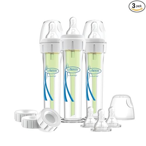 Dr. Brown's Accufeed 60 Bottle with Preemie Flow and Level T Nipples, 2 oz/60 mL, BPA-Free, 0m+, 3-Count