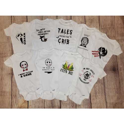 Horror themed baby one piece.