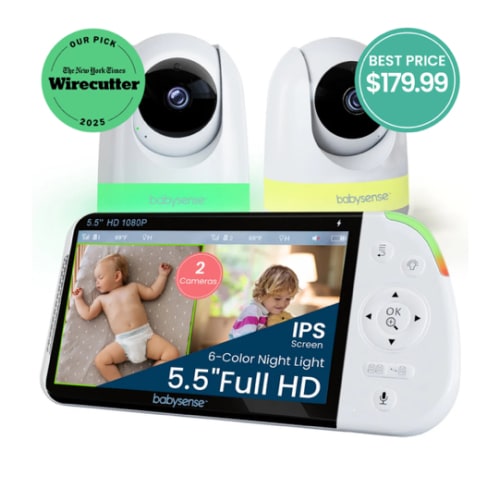 Babysense MaxView PRO: Video Baby Monitor with 2 Cameras, Non Wifi, Sp