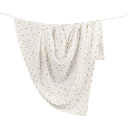 Crane Baby Cotton Muslin Single Swaddle, Avery Poppy